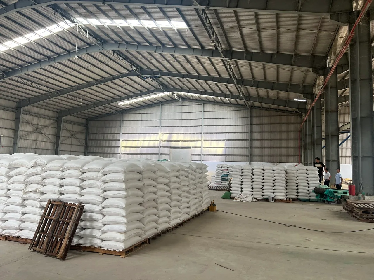 Kho gạo thành phẩm xếp pallet của RICE VN